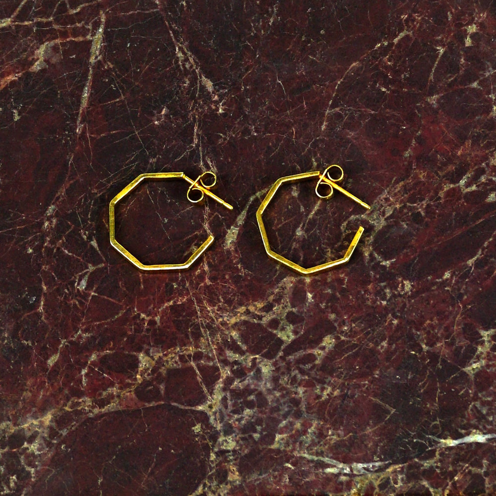 Everyday Gold Octagonal Hoops