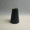Black cone-shaped vase on a gray background. Fluted Ceramic Vase | Jode Pankhurst | Shop Fodder