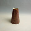 Cylindrical ceramic vase with a brown glaze on a gray background. Fluted Ceramic Vase | Jode Pankhurst | Shop Fodder