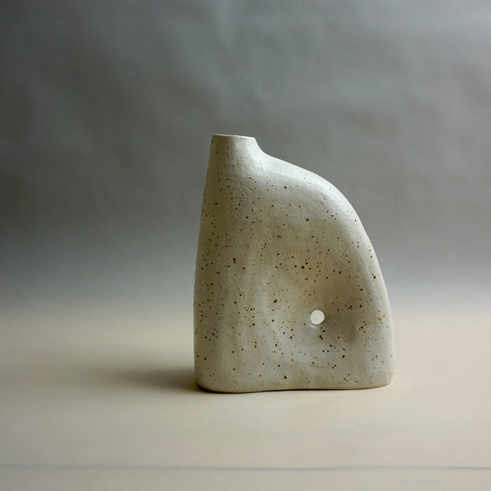Speckled ceramic vase on a neutral background. Samara Collection | Jode Pankhurst | Shop Fodder
