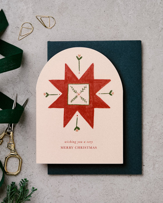 Arch Quilt Motif Christmas Card | Katie Leamon