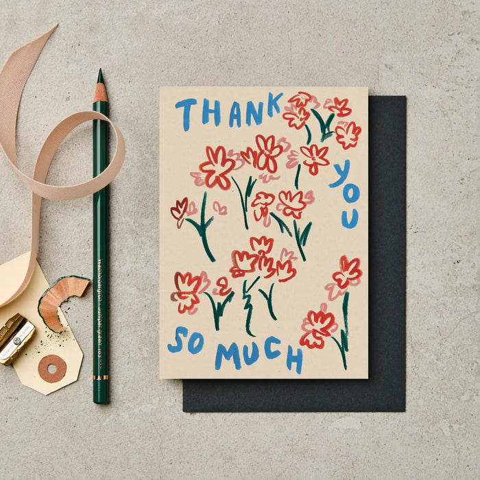 Thank You So Much Flowers Card