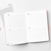 Open planner and stationery on a white surface. Kinshipped Diary | Kinshipped | Shop Fodder