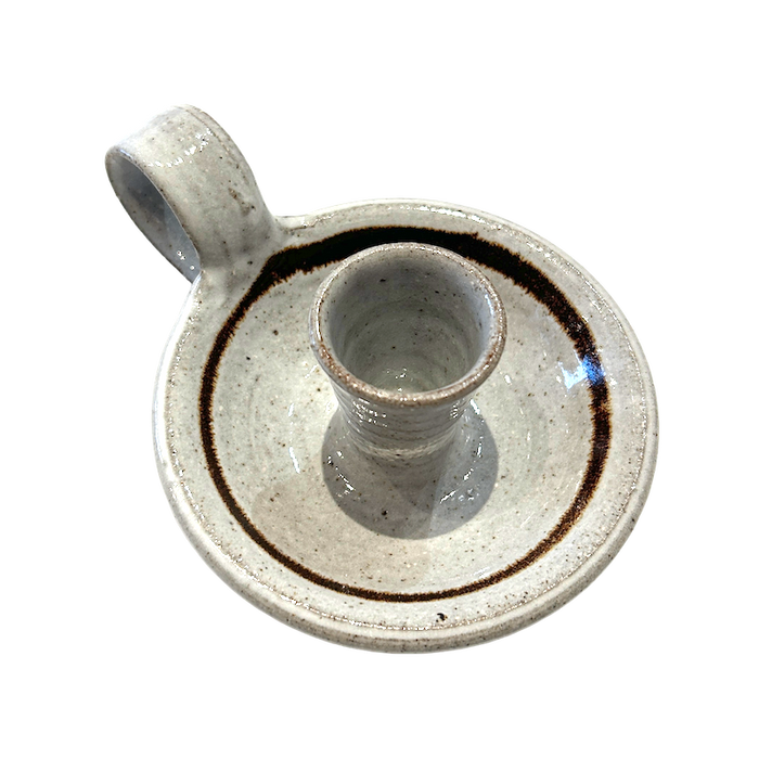 Ceramic candlestick holder on a white background | Lily Pearmain | Shop Fodder