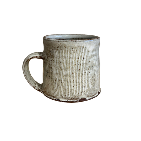 Textured ceramic mug on a white background. Lily Pearmain Ceramics | Shop Fodder