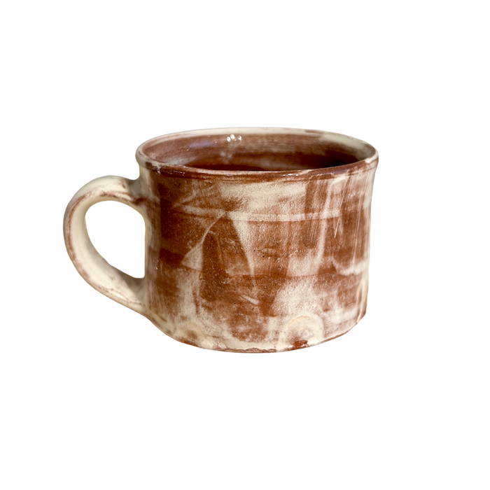 Brown ceramic mug on a white background. Lily Pearmain Ceramics | Shop Fodder