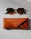 Long envelope in Ochre, Terra, Olive - vegetable-tanned leather - Fodder