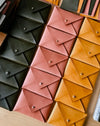 Mini envelope in Ochre, Terra, Olive - vegetable-tanned leather - Fodder