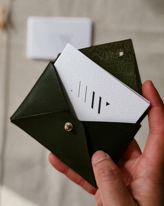 Mini envelope holding cards - Tuscan leather - Fodder