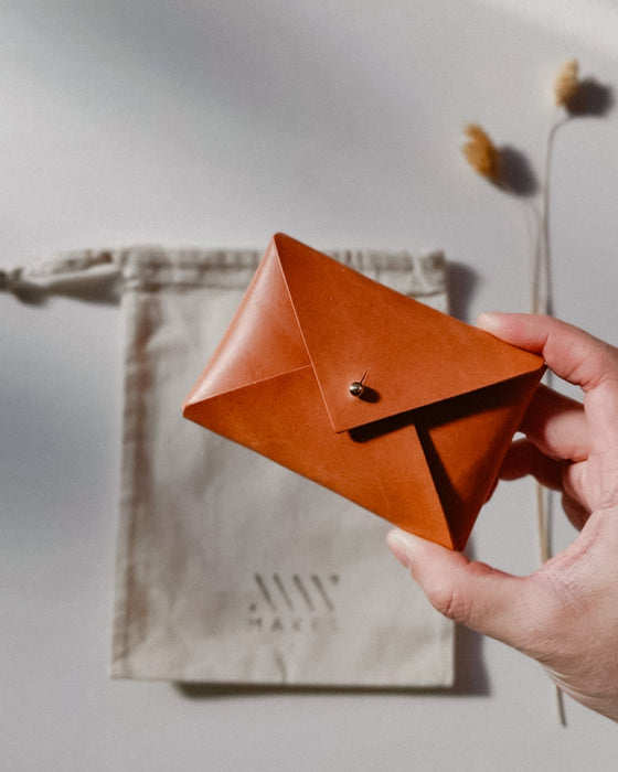 Sam Browne fixing - leather envelope - Rooted Earth Collection