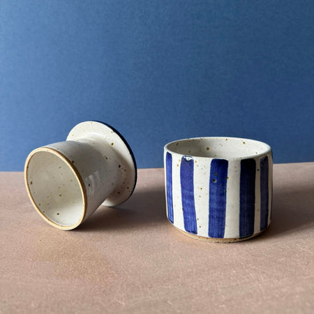 Blue Striped Butter Bell | Mae Ceramics | Shop Fodder