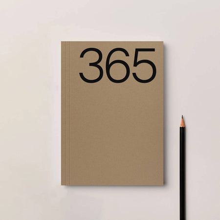 Brown notebook with '365' on a light gray background. Diary/Planner | Kinshipped | Shop Fodder