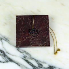 Square Black and Gold Disarray Pendant
