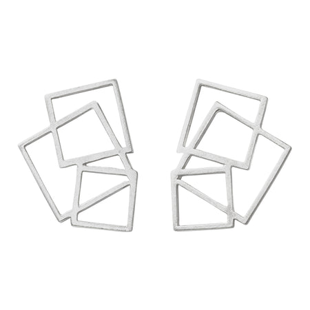 Set of geometric hoop earrings on a white background | Scarlett French | Shop Fodder 