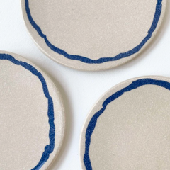 Denim Line Cake Plate