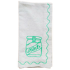 White towel with green embroidered design of a jar labeled 'mint' on a white background. Embroidered Linen Napkins | See & Quin | Shop Fodder