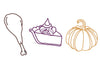 Drawings for Thanksgiving Embroidered Napkins. See & Quin for Shop Fodder