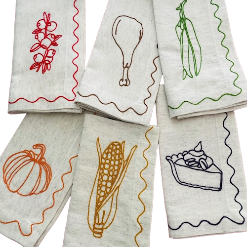 Embroidered Linen Napkins | See & Quin | Shop Fodder