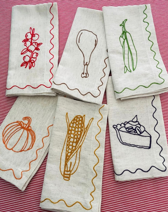 Embroidered Thanksgiving Napkins | See & Quin | Shop Fodder