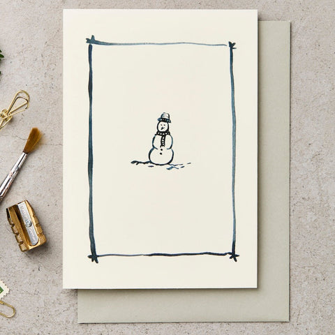 FRAMED SNOWMAN Christmas Card