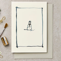 FRAMED SNOWMAN Christmas Card