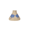 Ceramic vase with blue floral designs on a white background. Sophie Alda | Shop Fodder