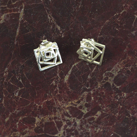 Square Nudge Studs in Sterling Silver | Scarlett French | Shop Fodder