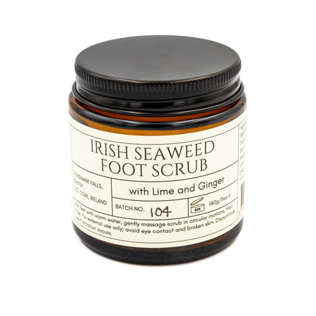 Jar of Irish Seaweed Foot Scrub with Lime and Ginger on a white background | Seaweed Foot Scrub | WASI Seaweed | Shop Fodder