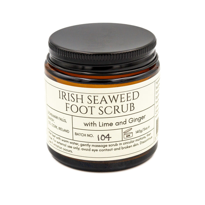 Jar of Irish Seaweed Foot Scrub with Lime and Ginger on a white background | Seaweed Foot Scrub | WASI Seaweed | Shop Fodder