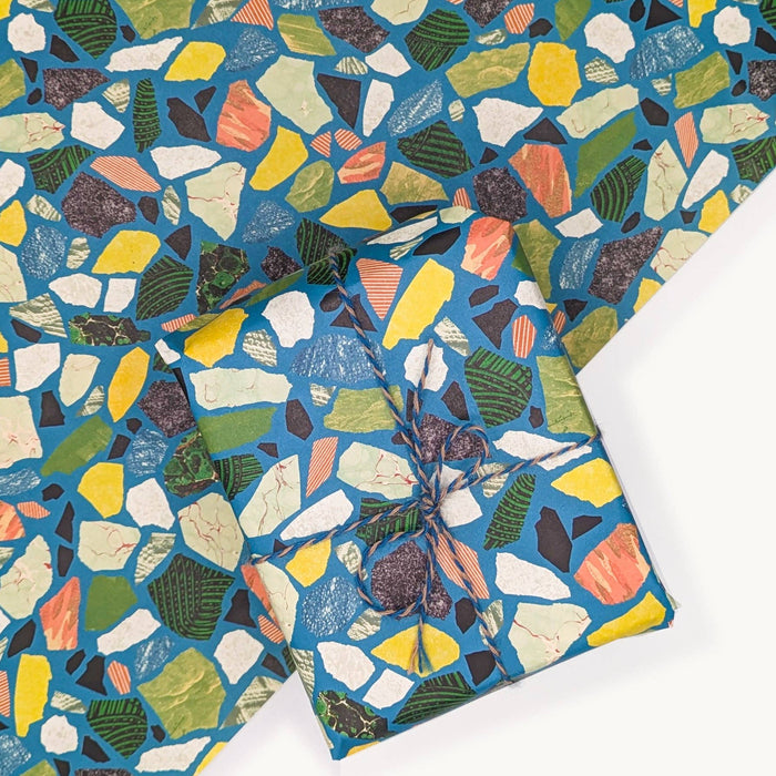 Colourful mosaic patterned paper on a white background. Hadley Paper Goods | Shop Fodder