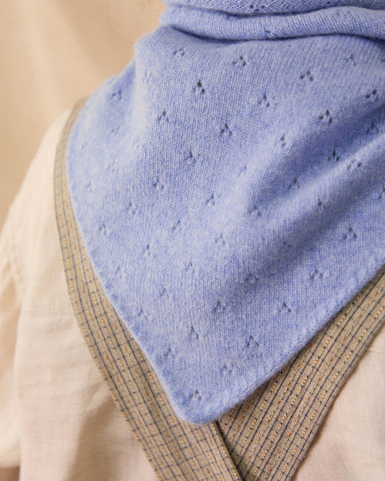 Pointelle neckerchief by Rove Knitwear - cornflower blue merino lambswool - Fodder