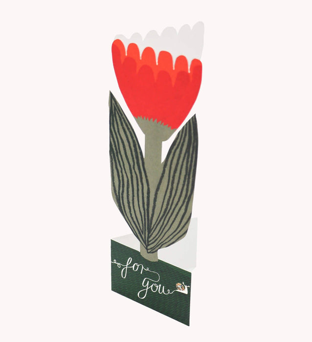 Card with a red flower design and 'For You' text on a white background  | Hadley Paper Goods | Shop Fodder