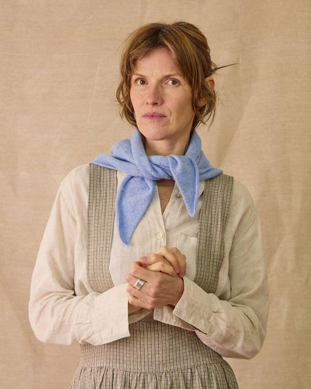 Pointelle neckerchief by Rove Knitwear - cornflower blue merino lambswool - Fodder