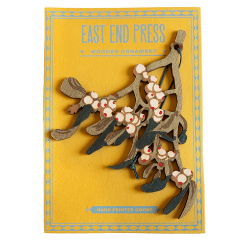 Mistletoe Wooden Ornament
