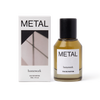 Perfume bottle and packaging labeled 'Metal' by 'homework' on a white background | Homework Store | Shop Fodder