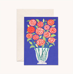 A Dozen Red Roses on Blue, Valentine's Card