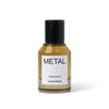 Perfume bottle labeled 'Metal' by 'homework' on a white background | Homework Store | Shop Fodder