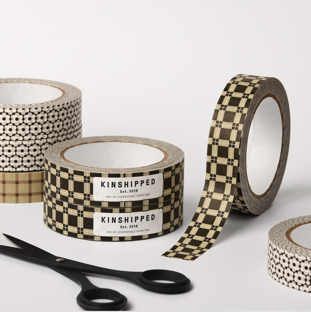 Paper Tape Black & Beige Tile | Kinshipped